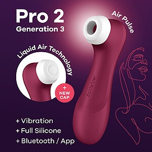 Satisfyer Pro 2 Generation 3 APP (Wine Red), Liquid Air vibrátor