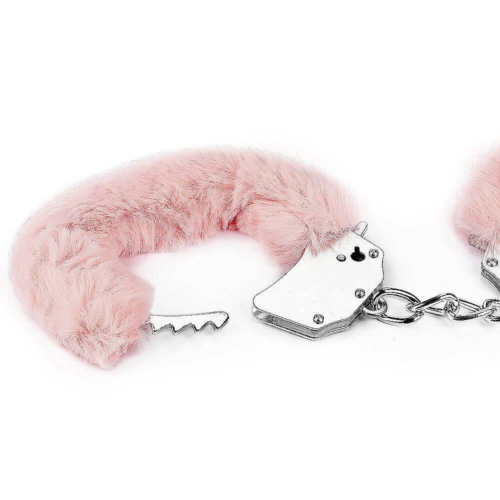 Sexy růžová pouta s plyšem Lovetoy Fetish Fluffy Handcuffs