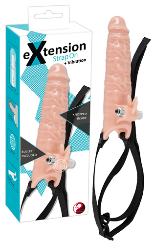 Extension Strap On + Vibration - Připínací návlek