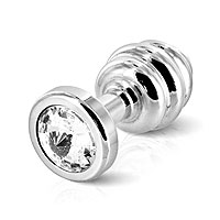 Diogol Ano Butt Plug Ribbed Silver Plated 25mm