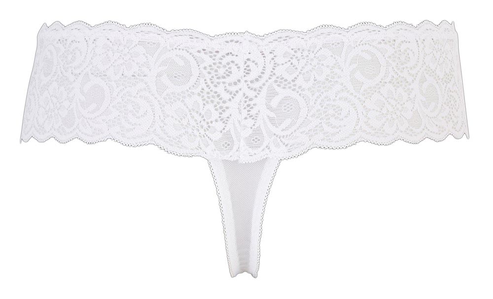 Krajkové kalhotky Cottelli Pearl G-String bílé