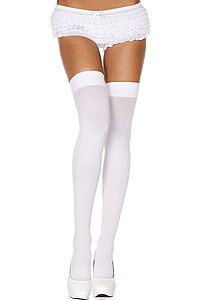 Bílé nadkolenky Music Legs S-L (34-40) 70 DEN