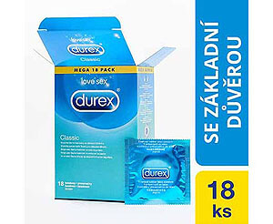 Durex Classic 18 ks, hladké lubrikované kondomy