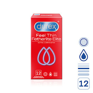Durex Feel Thin Extra Lubricated (12ks), tenké kondomy