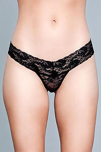 Be Wicked V-Cut Lace Panties Black, pohodlná tanga