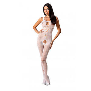 Passion Bodystocking (BS078), bílý obleček síťovaný