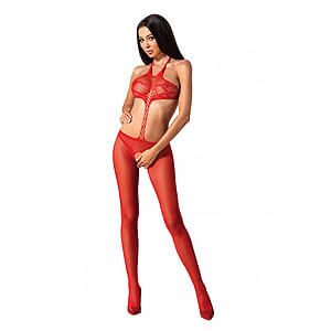 Passion Bodystocking (BS080), červený obleček síťovaný