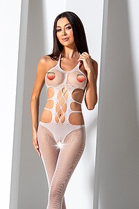 Passion Bodystocking (BS084), bílý obleček síťovaný