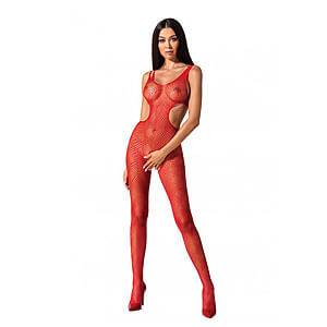 Passion Bodystocking (BS085), červený obleček síťovaný