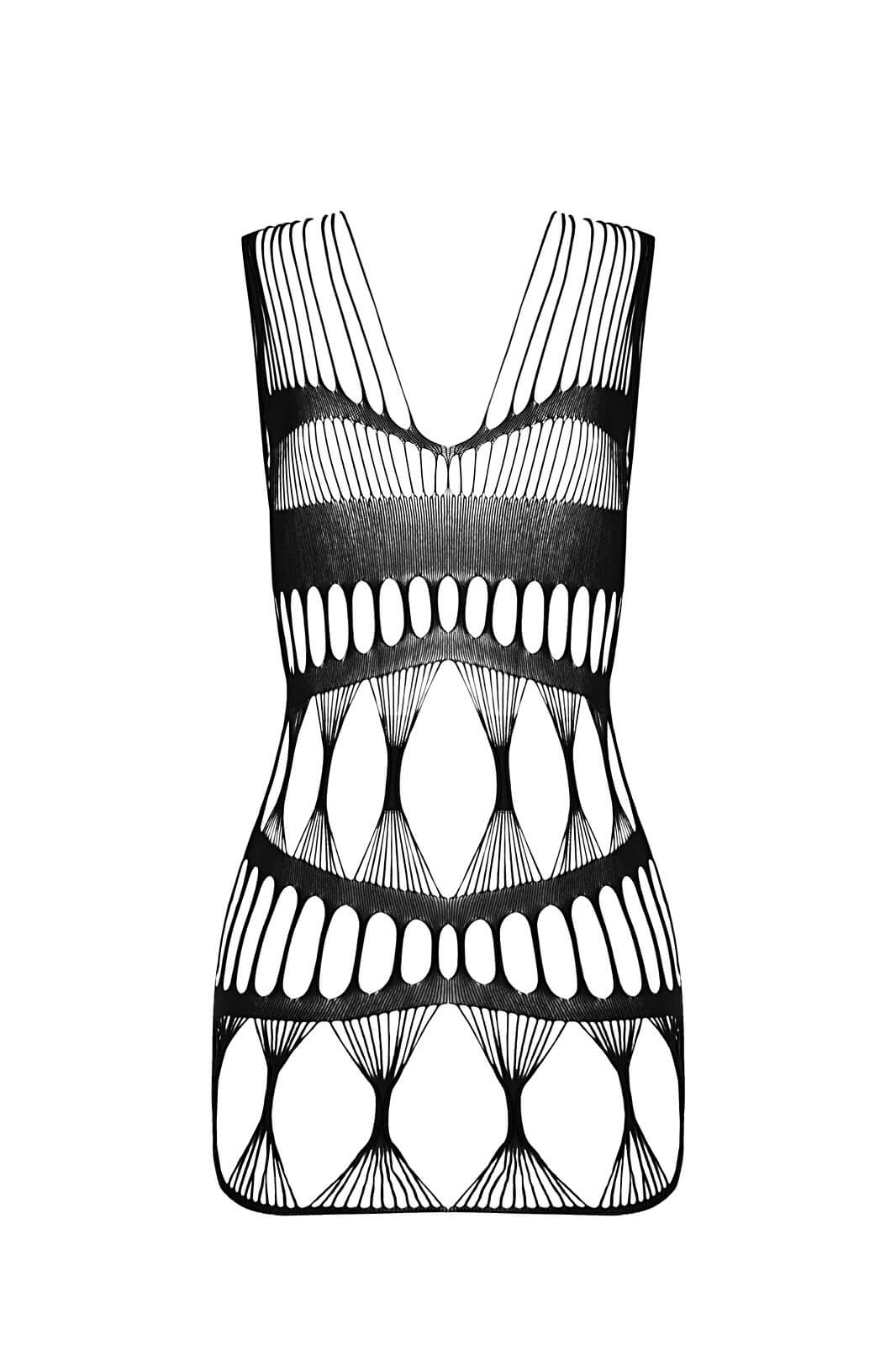 Passion Bodystocking BS089 (Černá), síťované dámské šaty