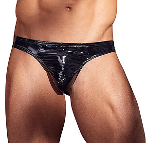 Black Level Men Vinyl G-String RIO černá pánská tanga