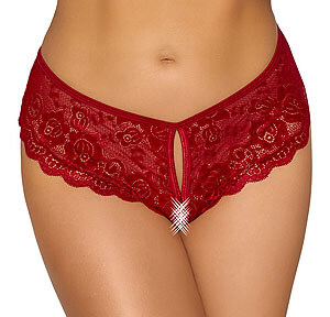 Cottelli Ambi Panty (Red), sexy krajkové kalhotky S