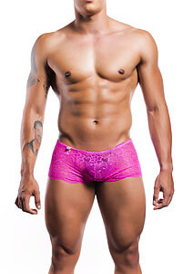 MOB Rose Lace Boy Shorts (Pink), pánské krajkové trenky