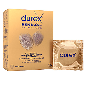 Durex Sensual Extra Lube (20ks), extra lubrikované kondomy