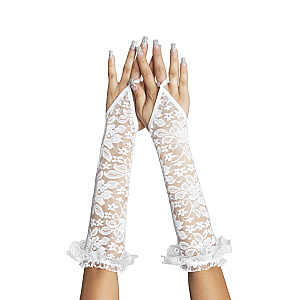 SoftLine Collection Gloves (White), krajkové rukavice