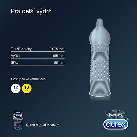 Durex Mutual Pleasure (3ks), kondomy pro společné vyvrcholení