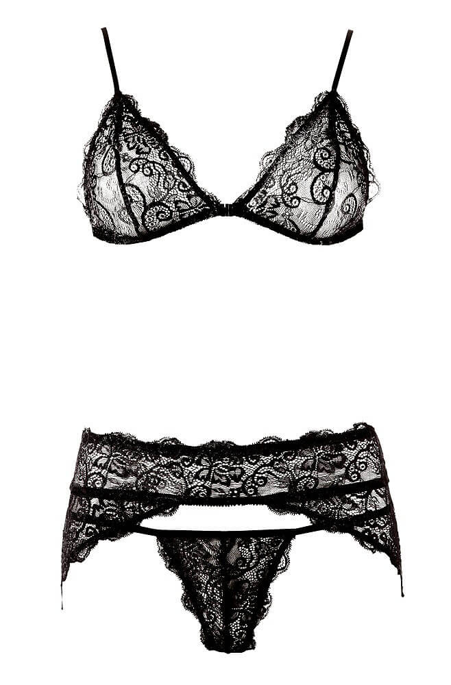 Cottelli Lace Suspender Set