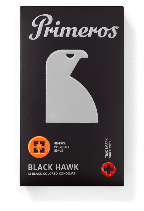 Černé kondomy Primeros BLACK HAWK 12 ks