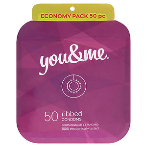 You & Me Ribbed 50ks - vroubkované kondomy