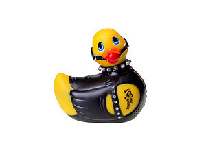 Stylová vibrační kachnička Big Teaze Toys - I Rub My Duckie Bondage Yellow/Black