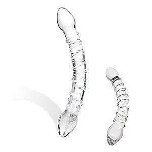 Glas Double Trouble Glass Dildo skleněné oboustranné dildo