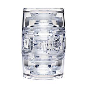 Fleshlight Quickshot Pulse, čirý oboustranný masturbátor 11 cm