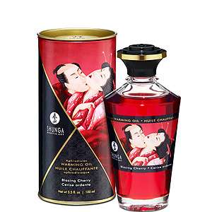 Afrodiziakální hřejivý olej Shunga Aphrodisiac Warming Oil Blazing Cherry 100 ml