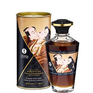 Afrodiziakální hřejivý olej Shunga Aphrodisiac Warming Oil Creamy Love Latte 100 ml