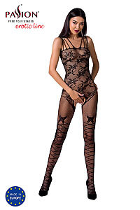 Passion Bodystocking BS076 černý celotělový obleček síťovaný