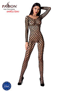 Passion Bodystocking BS077 černý celotělový obleček síťovaný