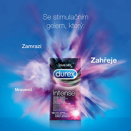 Durex Intense (10ks), dráždivé kondomy s gelem Desirex