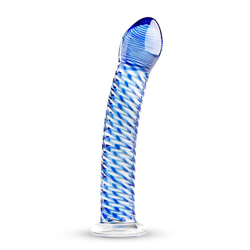 Skleněné spirálové dildo Gildo No.5 modré