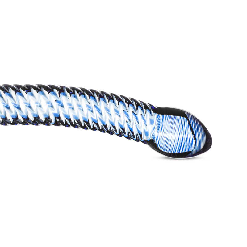 Skleněné spirálové dildo Gildo No.5 modré