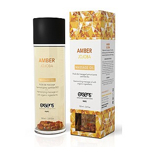 Exsens Organic Massage Oil Amber Jojoba (100 ml), masážní olej s kamínky