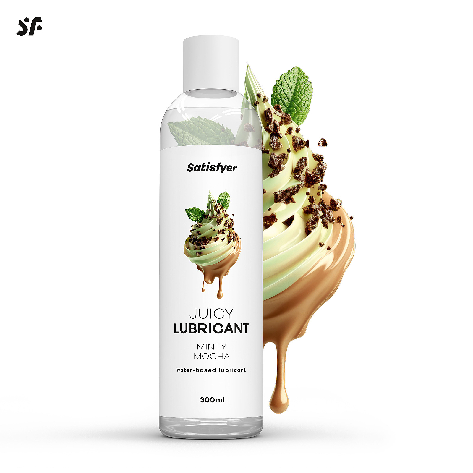 Satisfyer Juicy Lubricant 300 ml (Minty Mocha), mátovo-mocha lubrikační gel