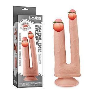 LoveToy Skinlike Double Penetration Soft Cock, dvojité dildo na dvojité proniknutí