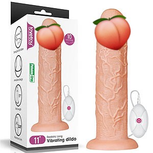 LoveToy Realistic Long Vibrating Dildo 11" (27 cm), vibrační dildo s přísavkou