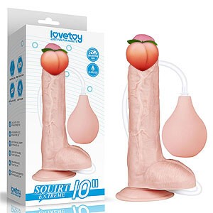 LoveToy Squirt Extreme Dildo 10" (25 cm), realistické stříkající dildo