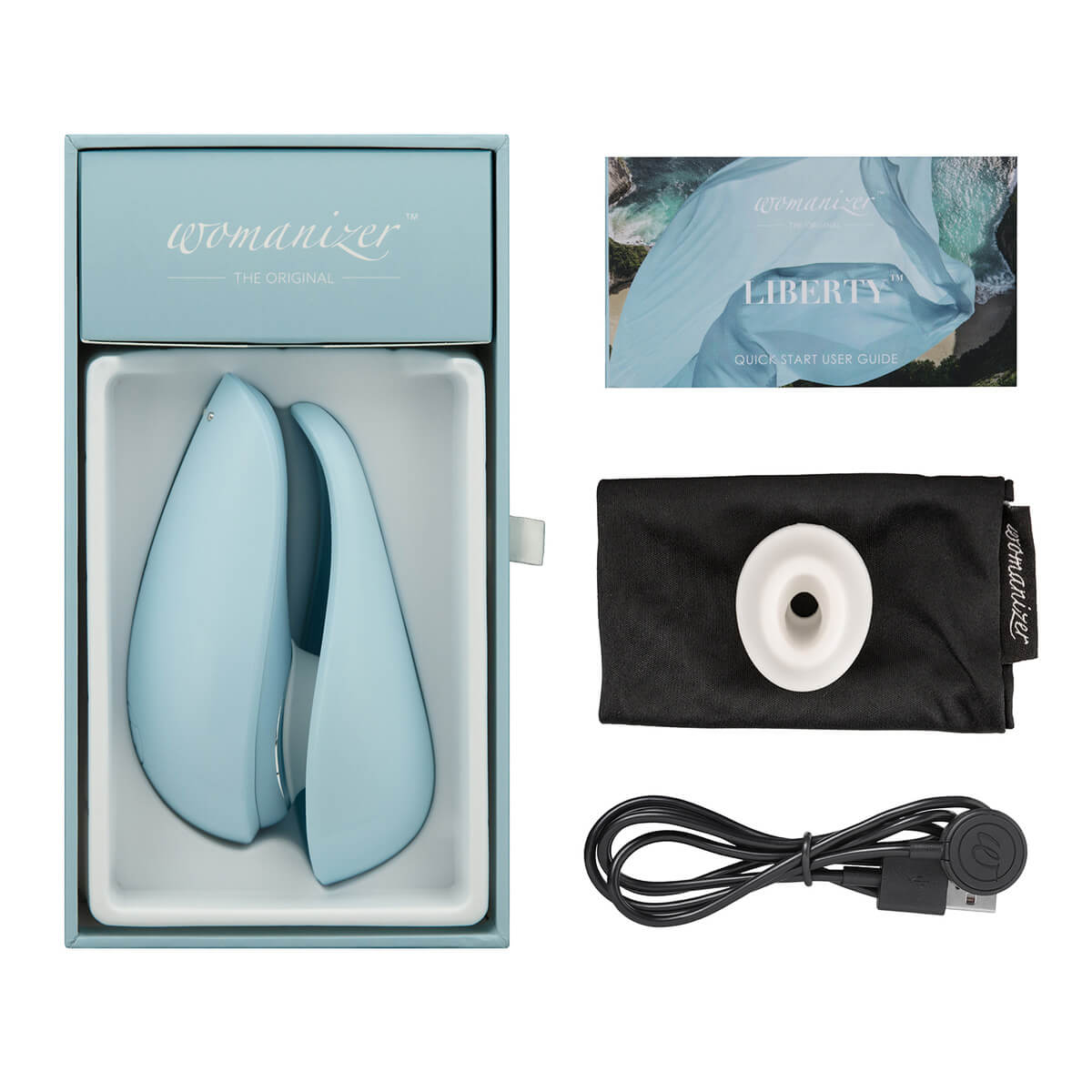 Womanizer Liberty Powder Blue stimulátor klitorisu