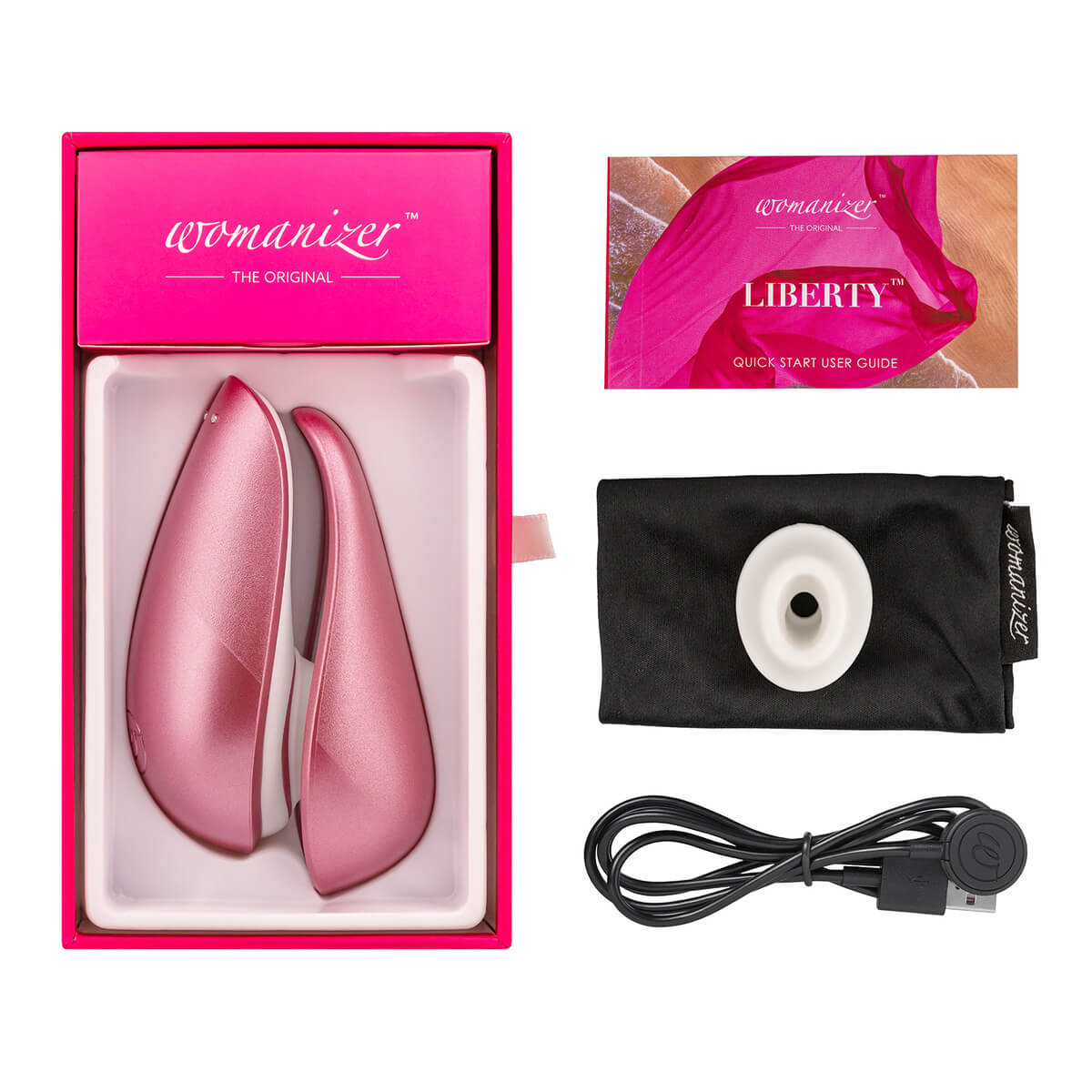 Womanizer Liberty Pink Rose stimulátor klitorisu