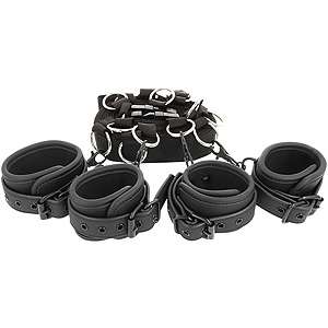 Připoutání k posteli Fetish Submissive BED BINDING SET WITH ADJUSTABLE RINGS