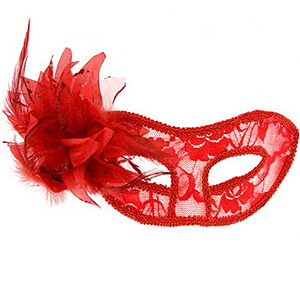 Svůdná benátská maska Venetian Mask La Traviata červená