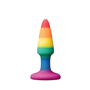 Colours Pride Pleasure Plug Mini (Rainbow), duhový anální kolíček 8,9 x 2,5 cm