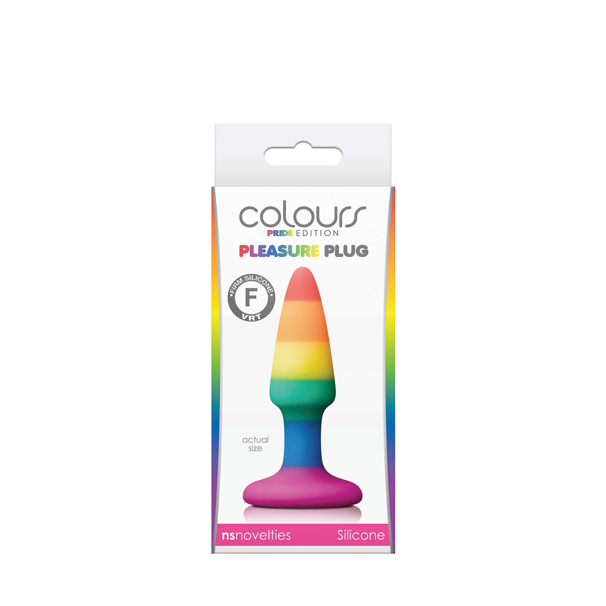 Duhový anální kolíček NS Toys Colours Pride Edition Pleasure Plug Mini Rainbow 8 x 2 cm