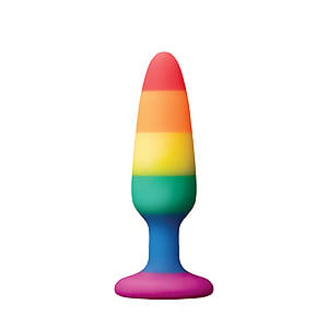 Colours Pride Pleasure Plug Small (Rainbow), duhový anální kolíček 11 x 2,8 cm
