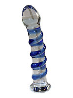 Skleněné spirálové dildo Icicles No.5 čiré