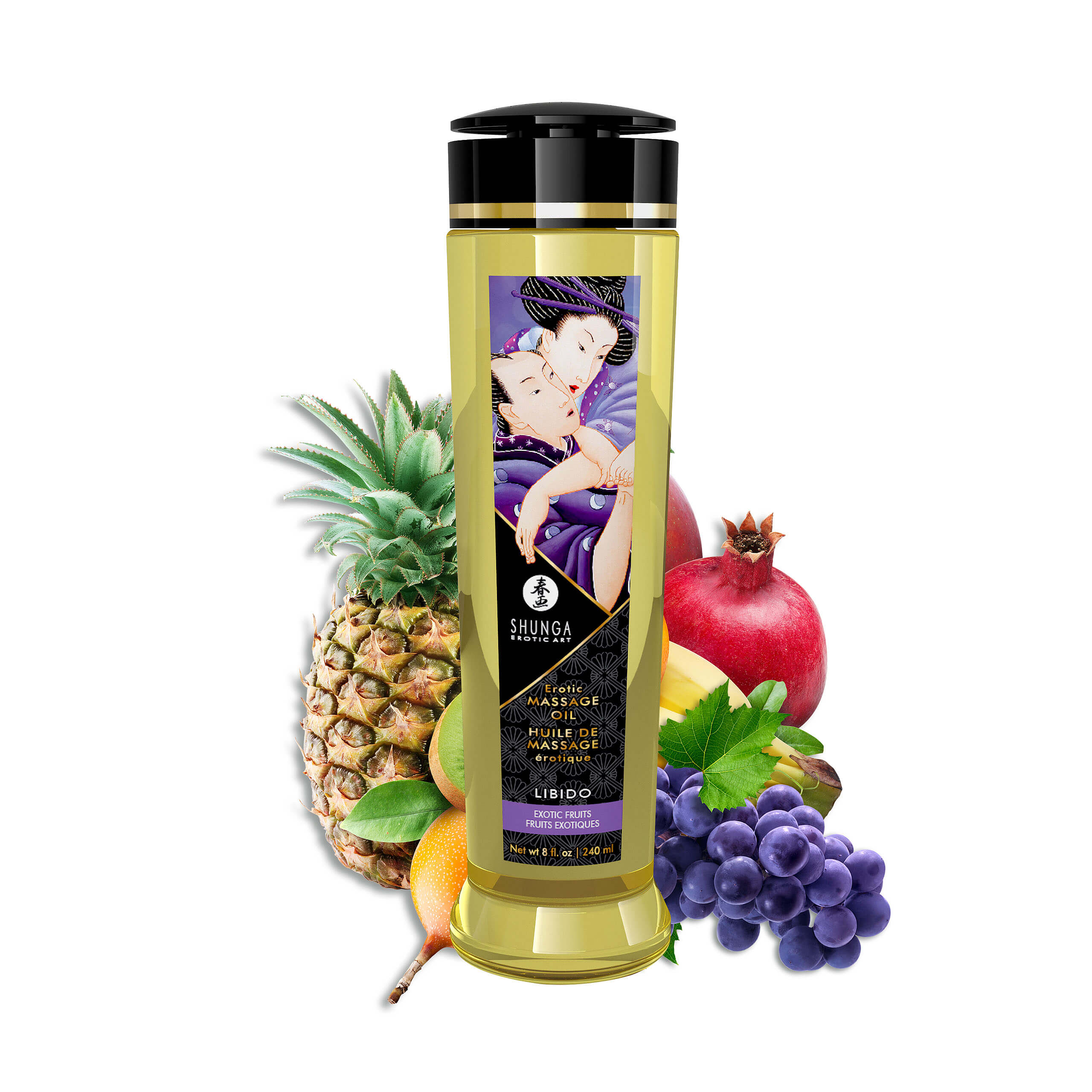 Profesionální masážní olej Shunga Erotic Massage Oil Libido Exotic Fruits 240 ml