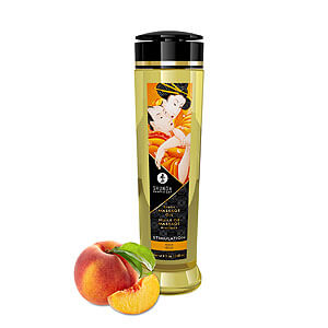 Profesionální masážní olej Shunga Erotic Massage Oil Stimulation Peach 240 ml