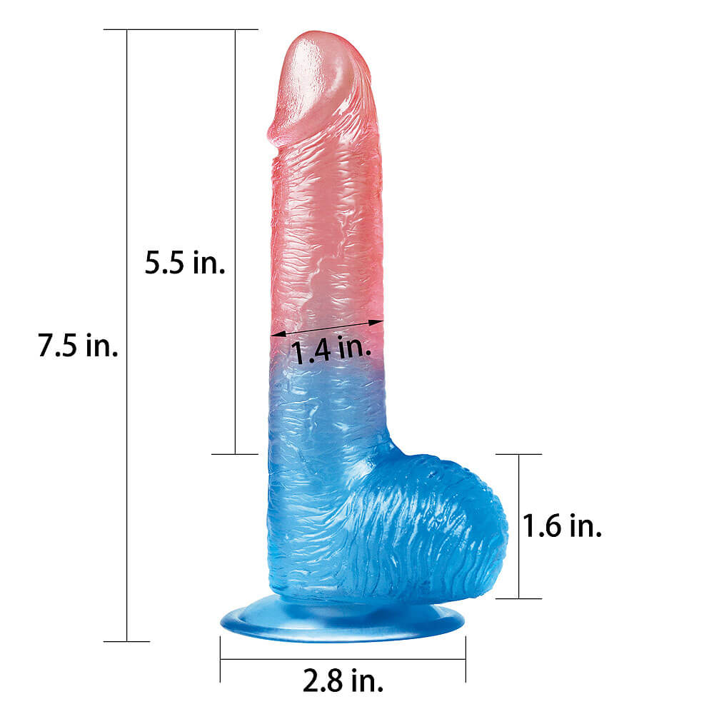 Lovetoy Dazzle Studs 7.5" (19 cm), rovné dvoubarevné dildo s přísavkou