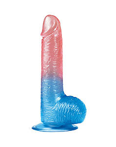 Lovetoy Dazzle Studs 7.5" (19 cm), rovné dvoubarevné dildo s přísavkou